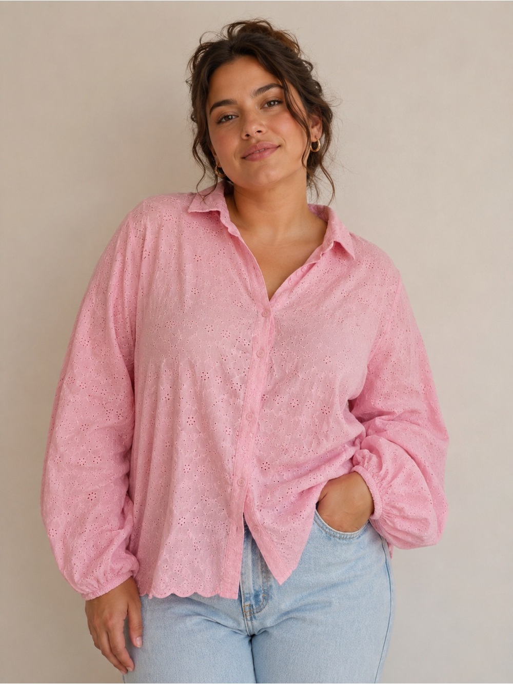 Torrid Cottagecore Button-Up Shirt – Orchid Pink – Size 4 (4X/26) NWT